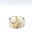 Ring - Gold and Silver - 3/8" - Raven - Size 11