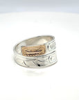 Ring - Gold and Silver - 3/16" - Wrap - Orca - Size 9