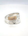 Ring - Gold and Silver - 3/16" - Wrap - Orca - Size 9