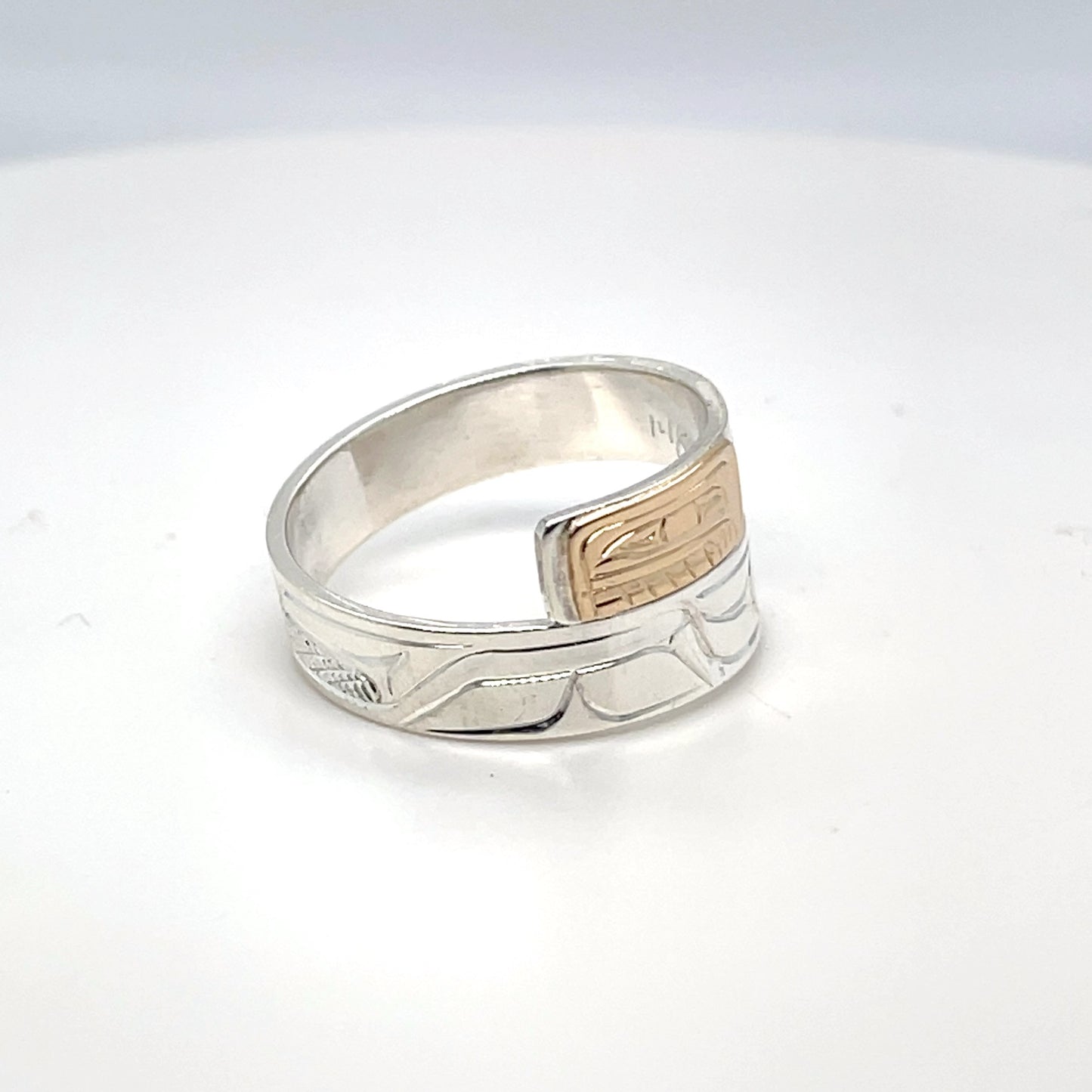 Ring - Gold and Silver - 3/16" - Wrap - Orca - Size 9