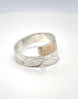 Ring - Gold and Silver - 3/16" - Wrap - Orca - Size 9