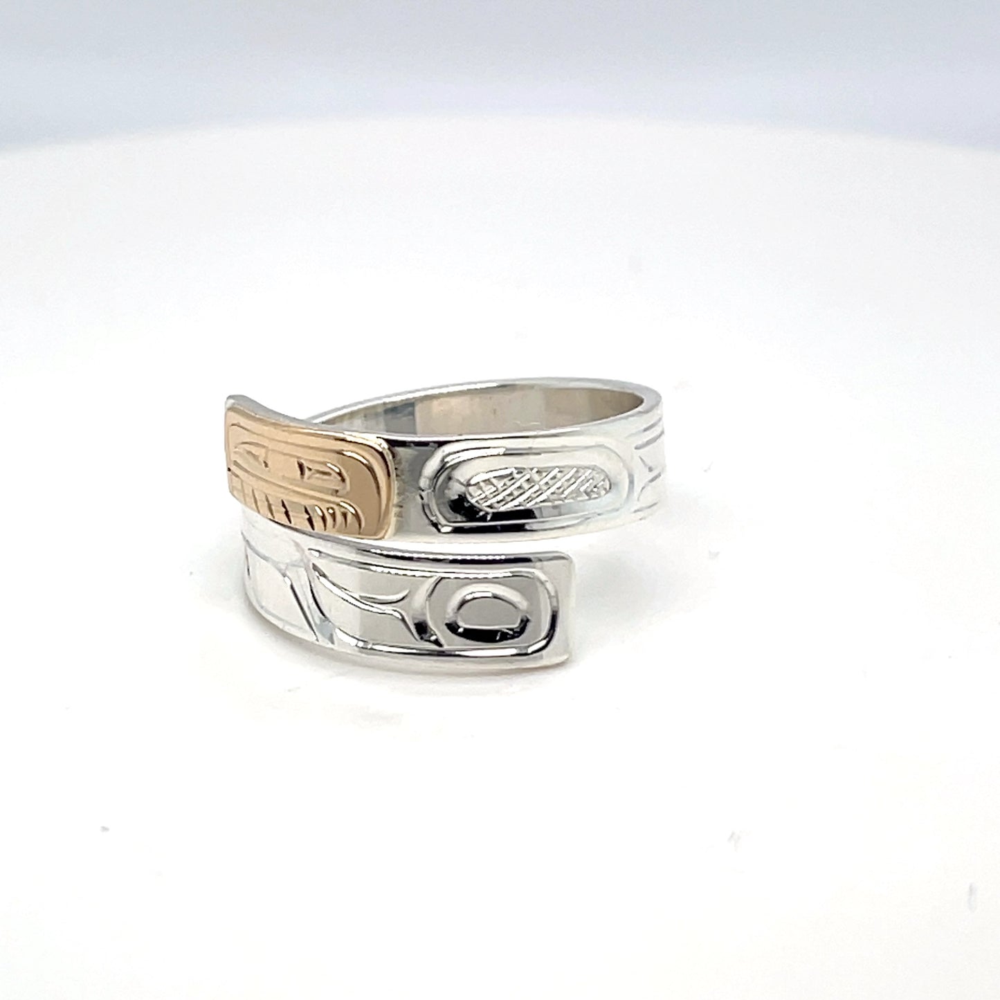 Ring - Gold and Silver - 3/16" - Wrap - Orca - Size 9