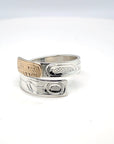 Ring - Gold and Silver - 3/16" - Wrap - Orca - Size 9