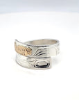 Ring - Gold and Silver - 3/16" - Wrap - Wolf - Size 9