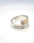 Ring - Gold and Silver - 3/16" - Wrap - Salmon - Size 7