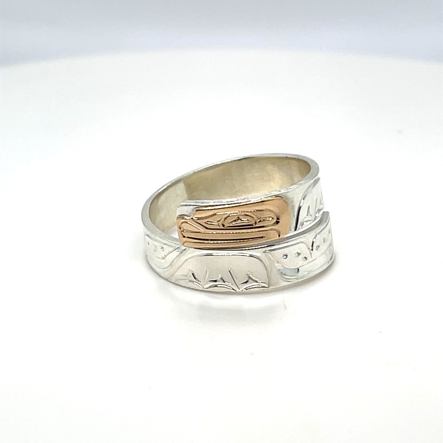 Ring - Gold and Silver - 3/16" - Wrap - Frog - Size 8