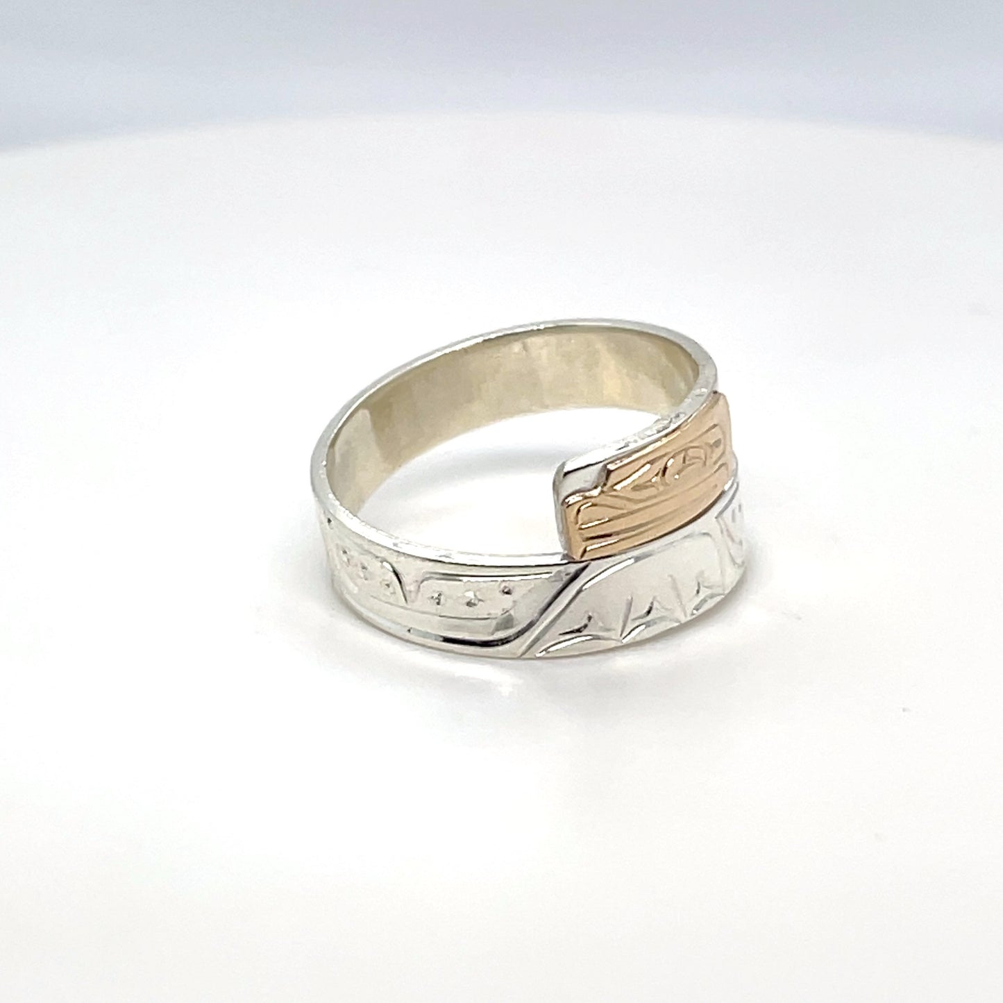 Ring - Gold and Silver - 3/16" - Wrap - Frog - Size 8