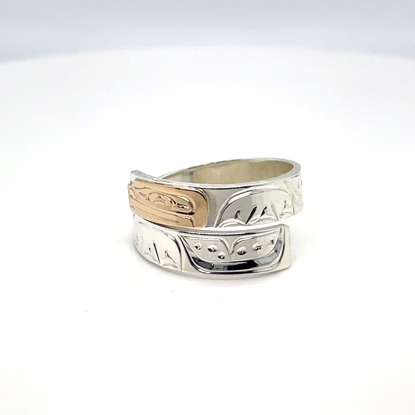 Ring - Gold and Silver - 3/16" - Wrap - Frog - Size 8