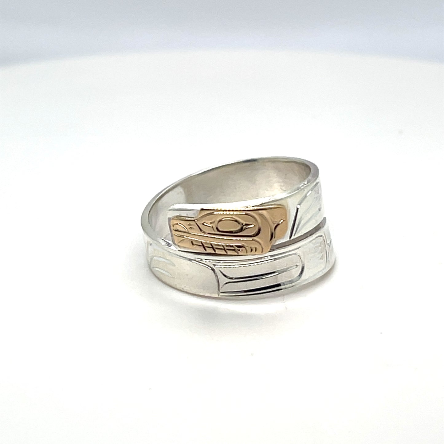 Ring - Gold and Silver - 3/16" - Wrap - Bear - Size 7.5