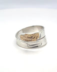 Ring - Gold and Silver - 3/16" - Wrap - Bear - Size 7.5