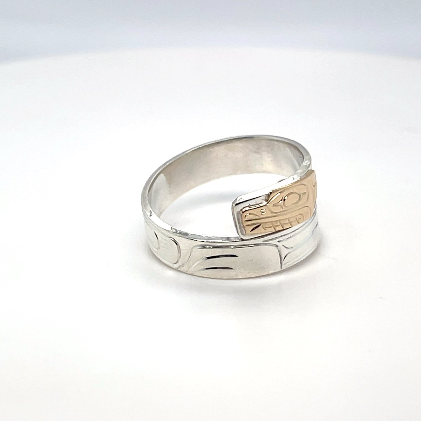 Ring - Gold and Silver - 3/16" - Wrap - Bear - Size 7.5