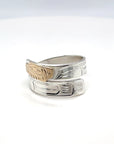 Ring - Gold and Silver - 3/16" - Wrap - Bear - Size 7.5