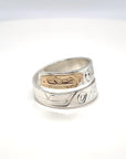 Ring - Gold and Silver - 3/16" - Wrap - Raven - Size 6