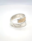 Ring - Gold and Silver - 3/16" - Wrap - Raven - Size 6