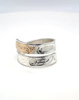 Ring - Gold and Silver - 3/16" - Wrap - Raven - Size 6