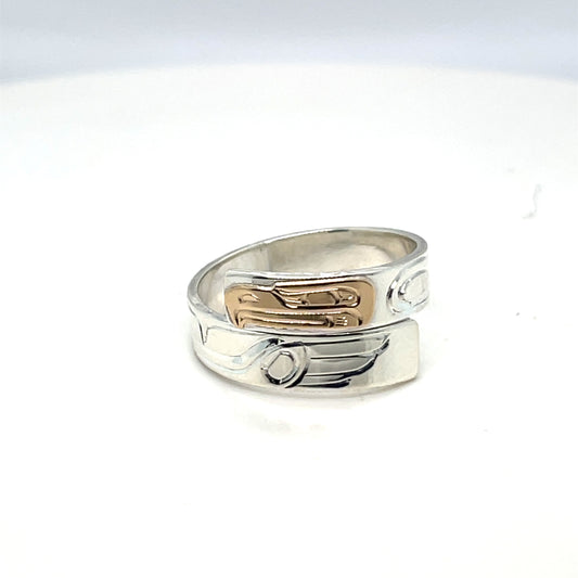 Ring - Gold and Silver - 3/16" - Wrap - Eagle - Size 8