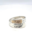 Ring - Gold and Silver - 3/16" - Wrap - Eagle - Size 8