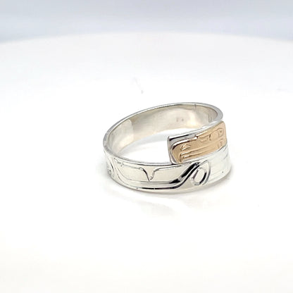 Ring - Gold and Silver - 3/16" - Wrap - Eagle - Size 8