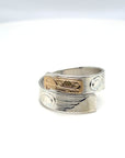 Ring - Gold and Silver - 3/16" - Wrap - Eagle - Size 7.5