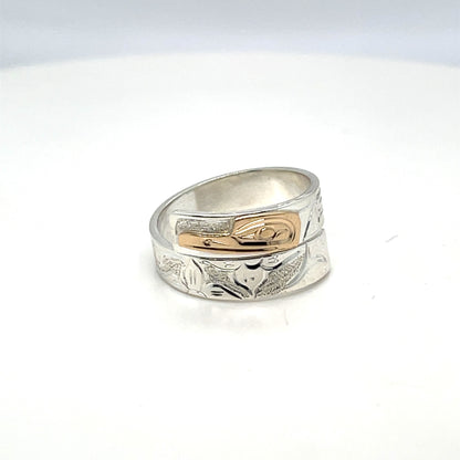 Ring - Gold and Silver - 3/16" - Wrap - Hummingbird - Size 6