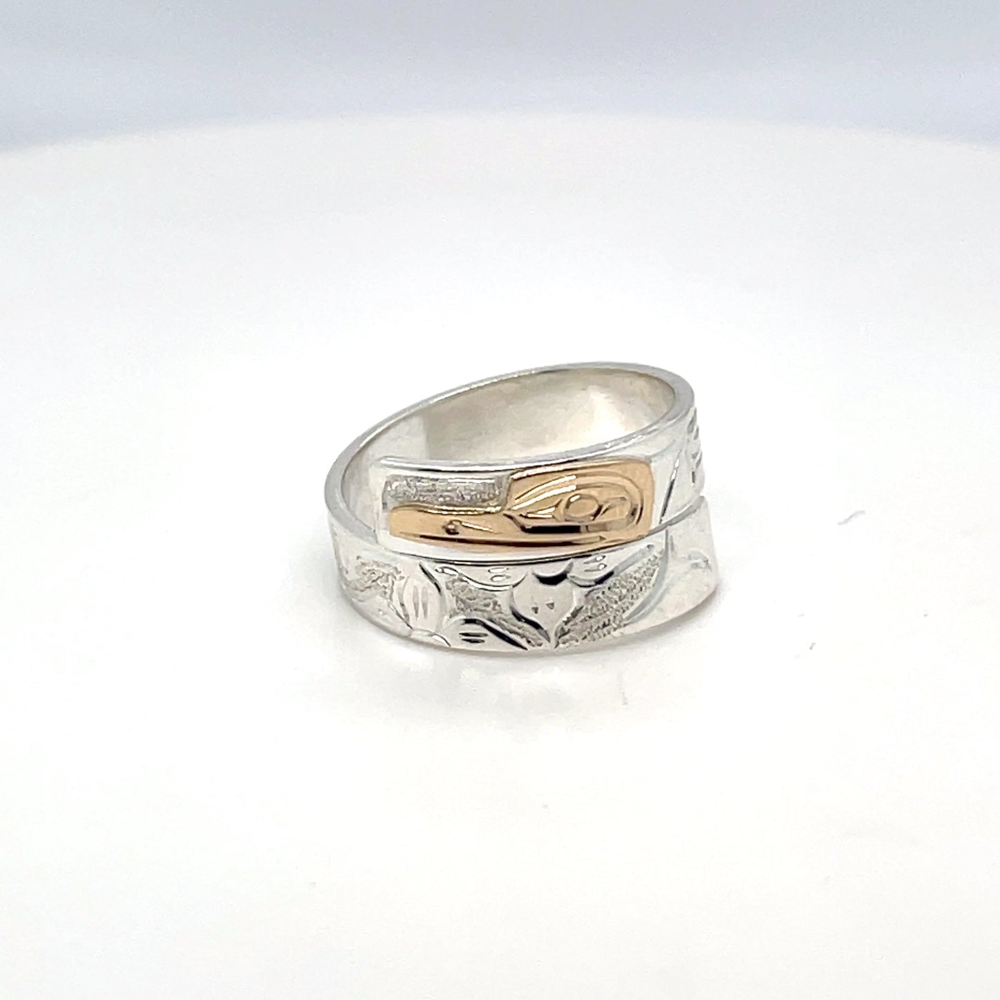 Ring - Gold and Silver - 3/16" - Wrap - Hummingbird - Size 6