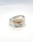 Ring - Gold and Silver - 3/16" - Wrap - Hummingbird - Size 6