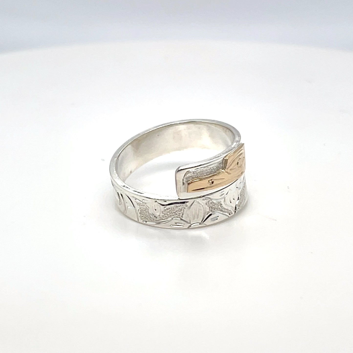 Ring - Gold and Silver - 3/16" - Wrap - Hummingbird - Size 6
