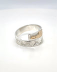 Ring - Gold and Silver - 3/16" - Wrap - Hummingbird - Size 6