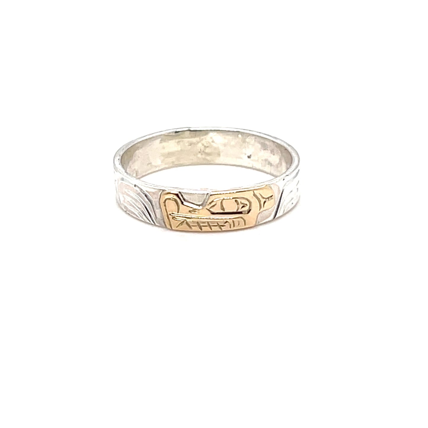 Ring - Gold and Silver - 3/16" - Wolf - Size 9.25