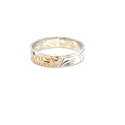 Ring - Gold and Silver - 3/16" - Wolf - Size 9.25