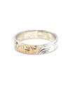 Ring - Gold and Silver - 3/16" - Wolf - Size 9.25