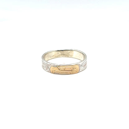 Ring - Gold and Silver - 3/16" - Eagle - Size 8.25
