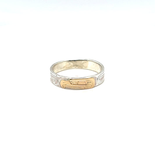 Ring - Gold and Silver - 3/16" - Eagle - Size 8.25