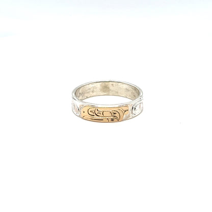 Ring - Gold and Silver - 3/16" - Raven - Size 7