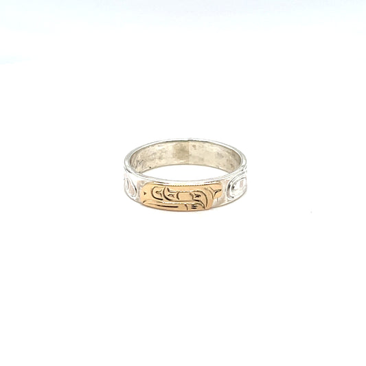 Ring - Gold and Silver - 3/16" - Raven - Size 7