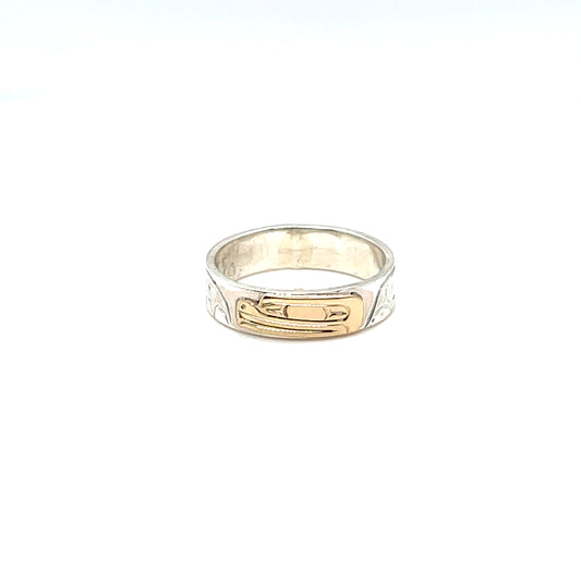 Ring - Gold and Silver - 3/16" - Frog - Size 6