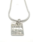 Pendant - Sterling Silver - Rectangle - Orca - Eagle - Double-sided