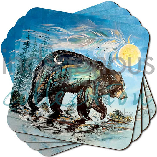Coasters - Cork - Set of 4 - A Bear's Journey