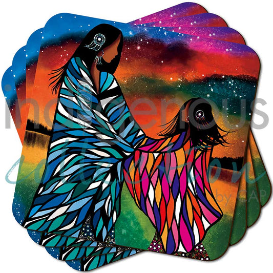 Coasters - Cork - Set of 4 - Mother & Daughter