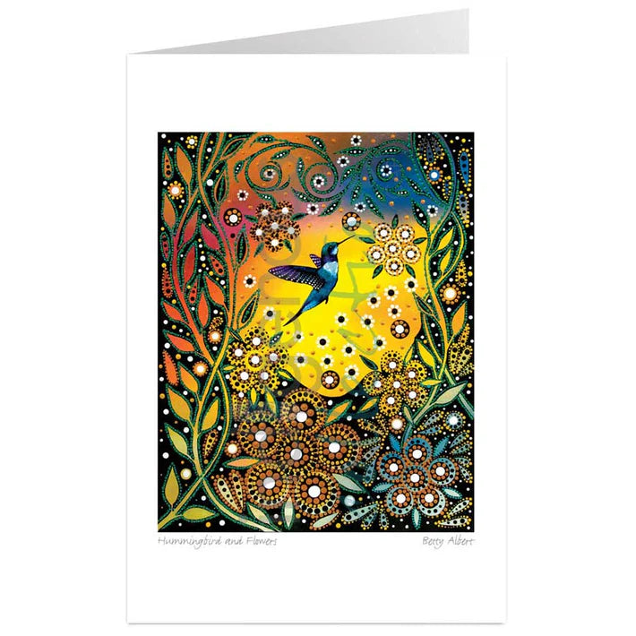 Card - Albert - Hummingbird and Flowers - 6x9