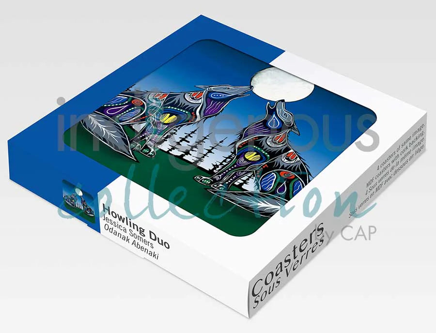 Coasters - Cork - Set of 4 - Howling Duo