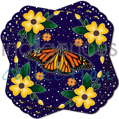 Coasters - Cork - Set of 4 - Monarch