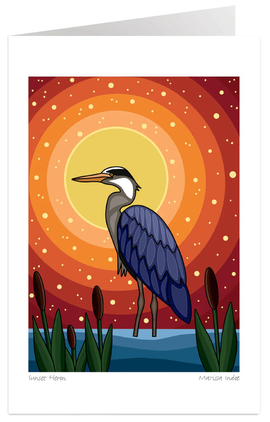 Card - Indoe - Sunset Heron - 6x9
