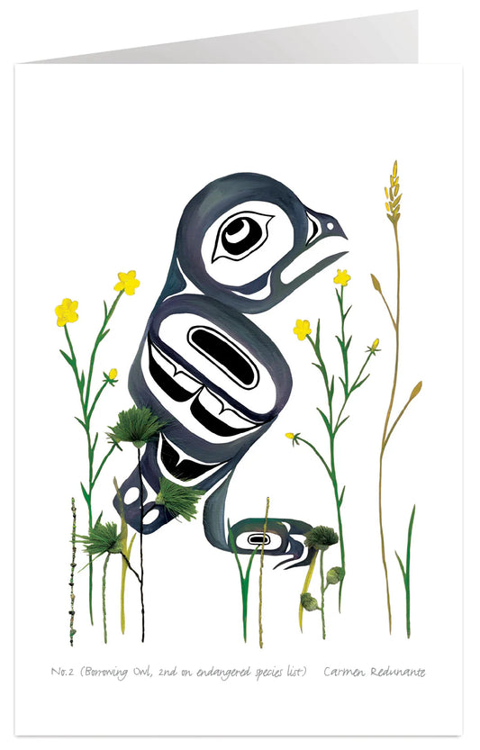 Card - Redunante - No.2" (Borrowing Owl, 2nd on endangered species list) - 6x9