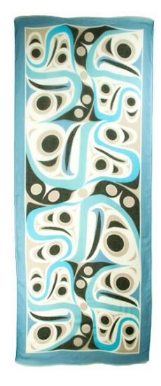 Shawl - Poly Woven - Salmon - Turquoise