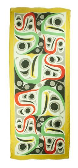 Shawl - Poly Woven - Salmon - Gold