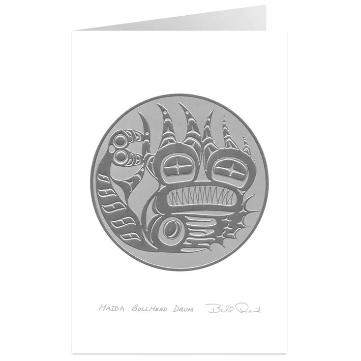 Card - Reid - Silver - Haida Bullhead Drum - 6x9