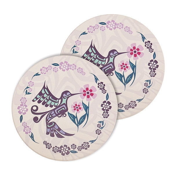 Coasters - Ceramic - Set of 2 - Hummingbird