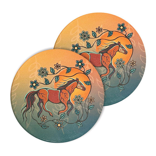 Coasters - Ceramic - Set of 2 - Horse (Bebezhigooganzhii)