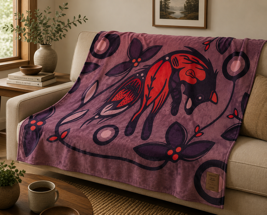 Blanket - Fleece - Sherpa - Fox at Twilight